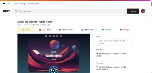Quasar Hybrid Render project preview